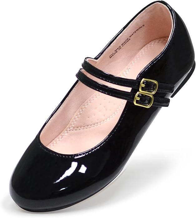 LseLom Girls Dress Shoes - Mary Jane Low Heel Party Flats