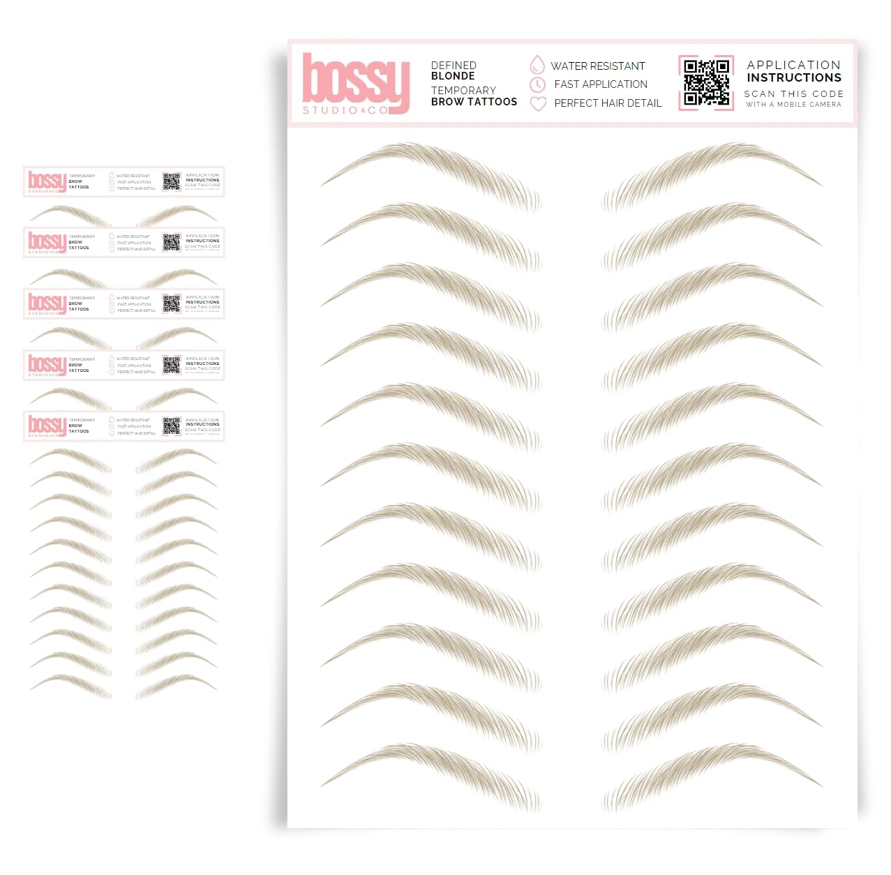 5 Pack Waterproof Eyebrow Tattoos for Natural Hair-Like Brows