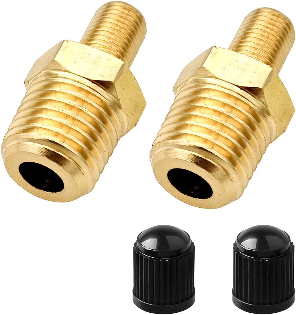Fast Tire Inflation! 2PCS Brass Valve Connectors for Car Air Compressor - KHGUZ