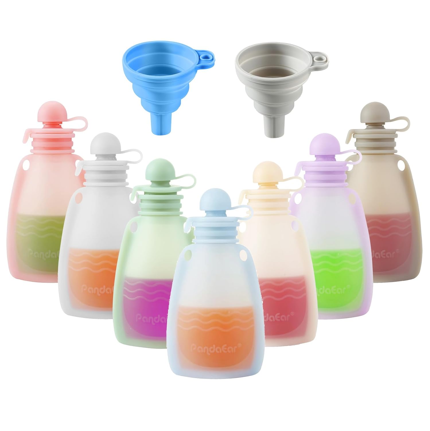 BPA-Free PandaEar Squeeze Pouches, 7 Pack 5.5 oz