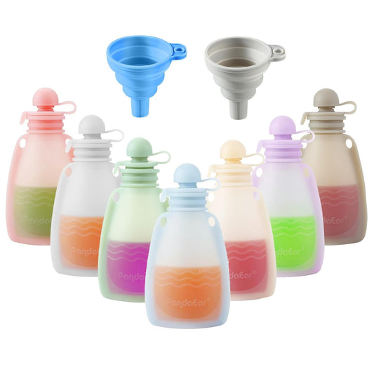 BPA-Free PandaEar Squeeze Pouches, 7 Pack 5.5 oz