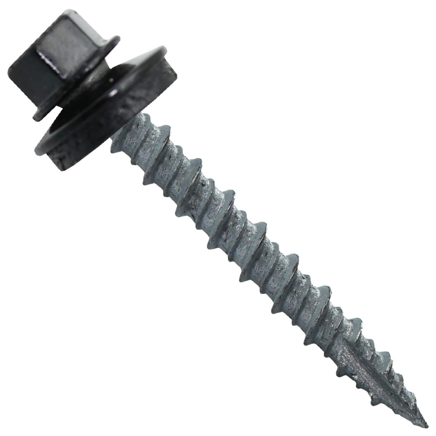 Metal Roofing Screws: 250 Pack of 10 x 1-1/2 in Black Hex Head
