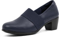 Womens Heeled Shoes Comfortable Elastic Low Block Chunky Heels