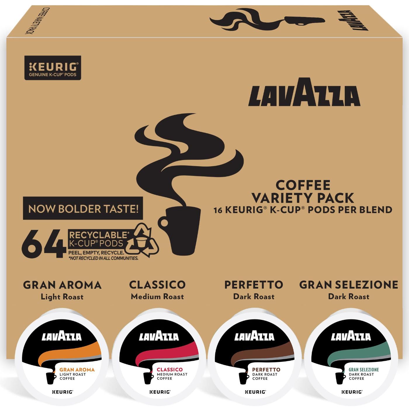 Lavazza K-Cup Pods Variety Pack 64ct: Fruity & Floral Notes