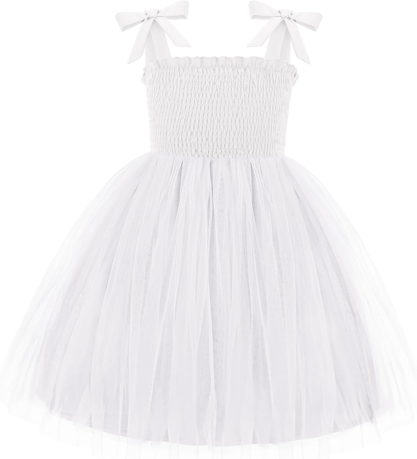 Toddler Girl Tutu Dress with Bow-Tie Straps for Summer Fun