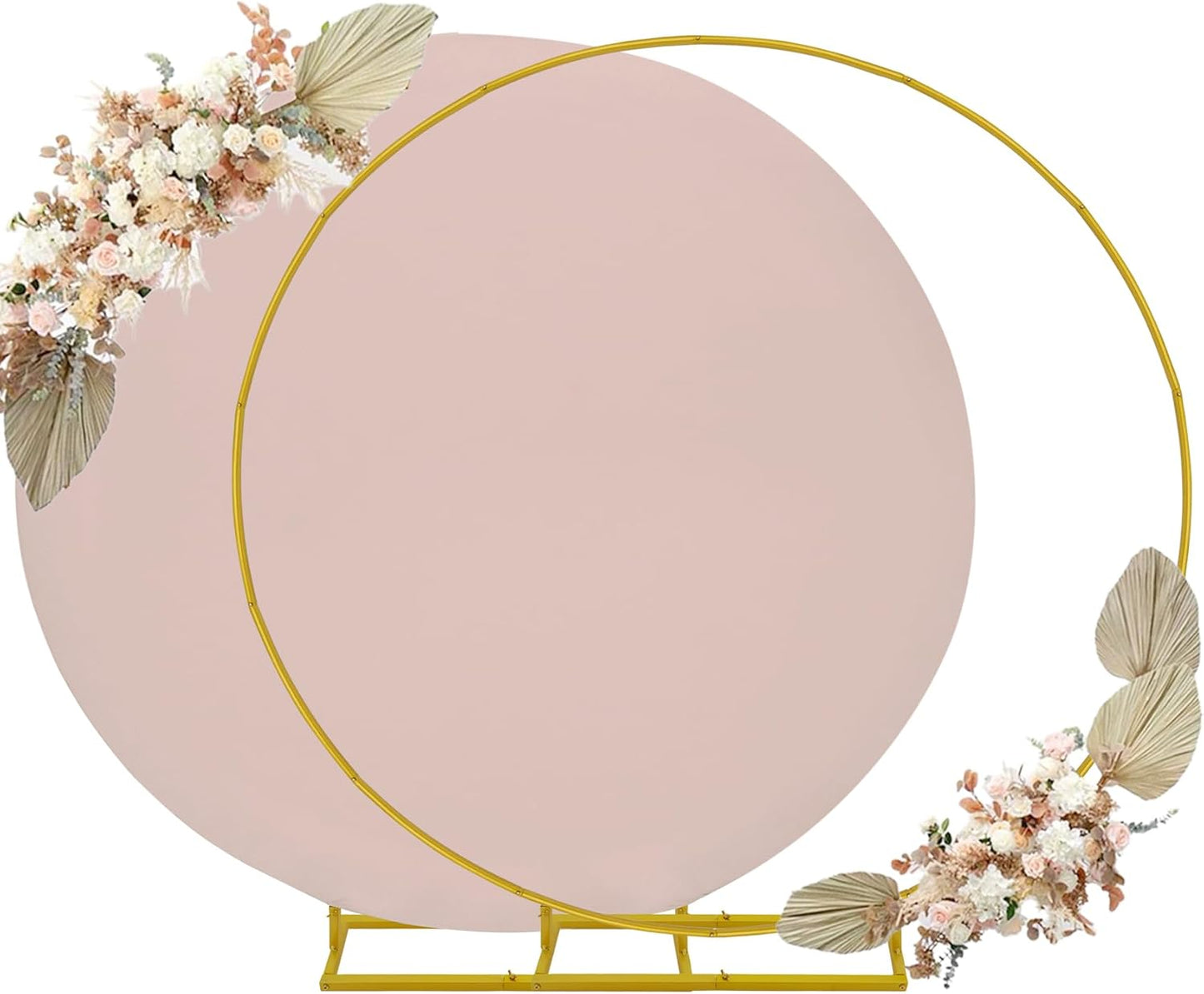 6.6ft Round Backdrop Stand with Cameo Brown Covers for Events