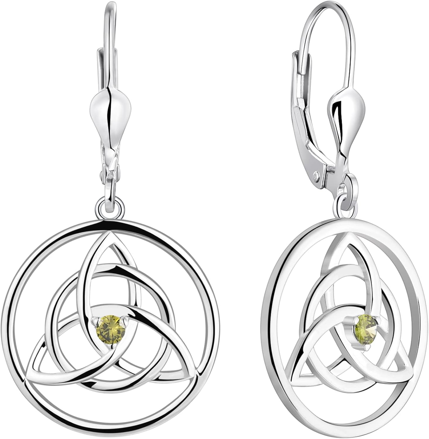 Celtic Knot Earrings in 925 Sterling Silver with Birthstone