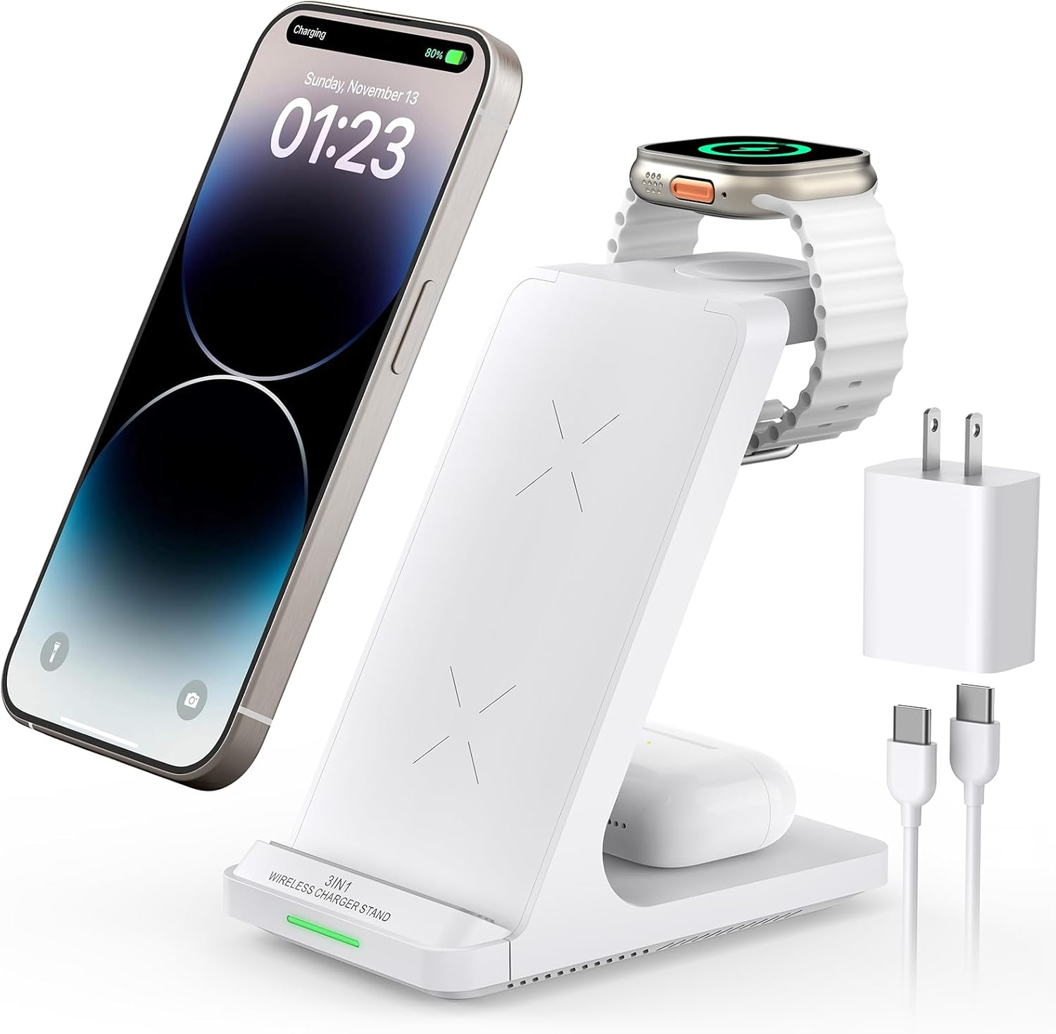 Ultimate 3-in-1 Fast Wireless Charger Stand by AUKUSE - Charge Multiple Devices Simultaneously!