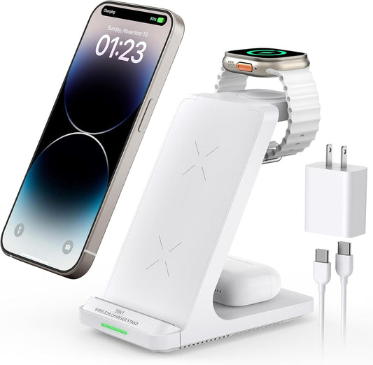 Ultimate 3-in-1 Fast Wireless Charger Stand by AUKUSE - Charge Multiple Devices Simultaneously!