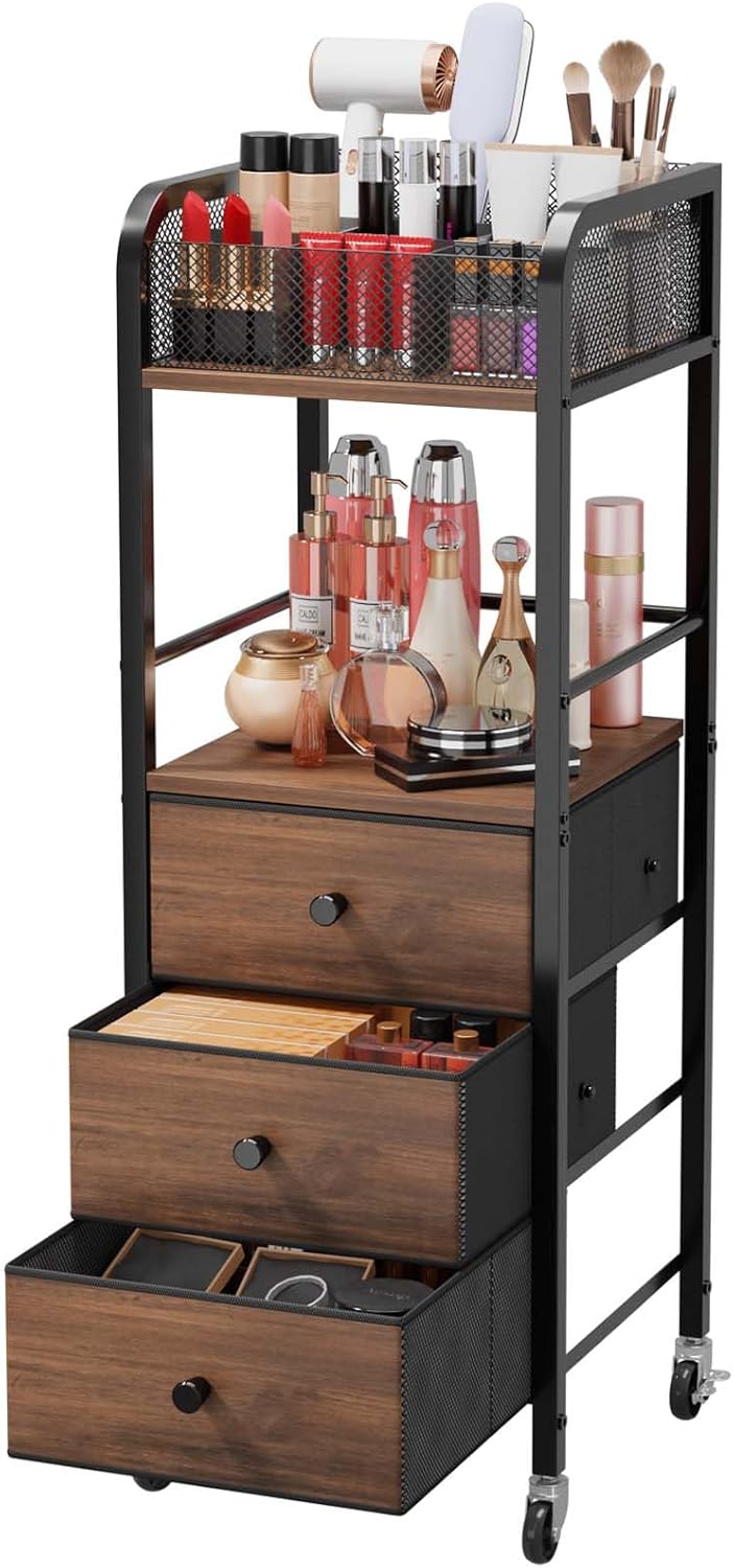 HapiRm Rolling Makeup Cart Organizer for Skincare and Beauty