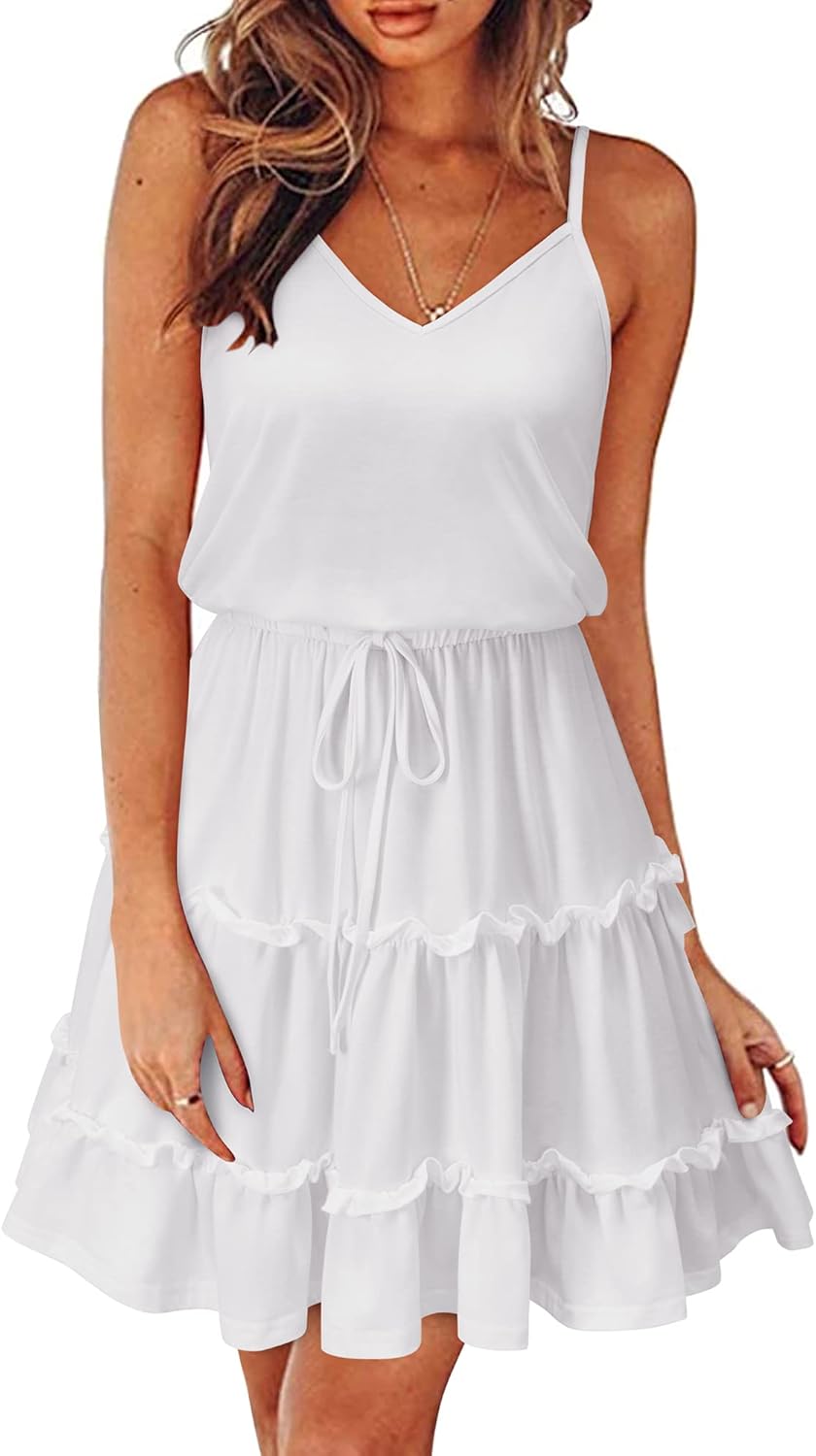 2025 Summer Dress for Women with Spaghetti Straps and Ruffles
