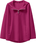 Oversized Hoodie Quarter Zip Sweatshirts for Trendy Teens