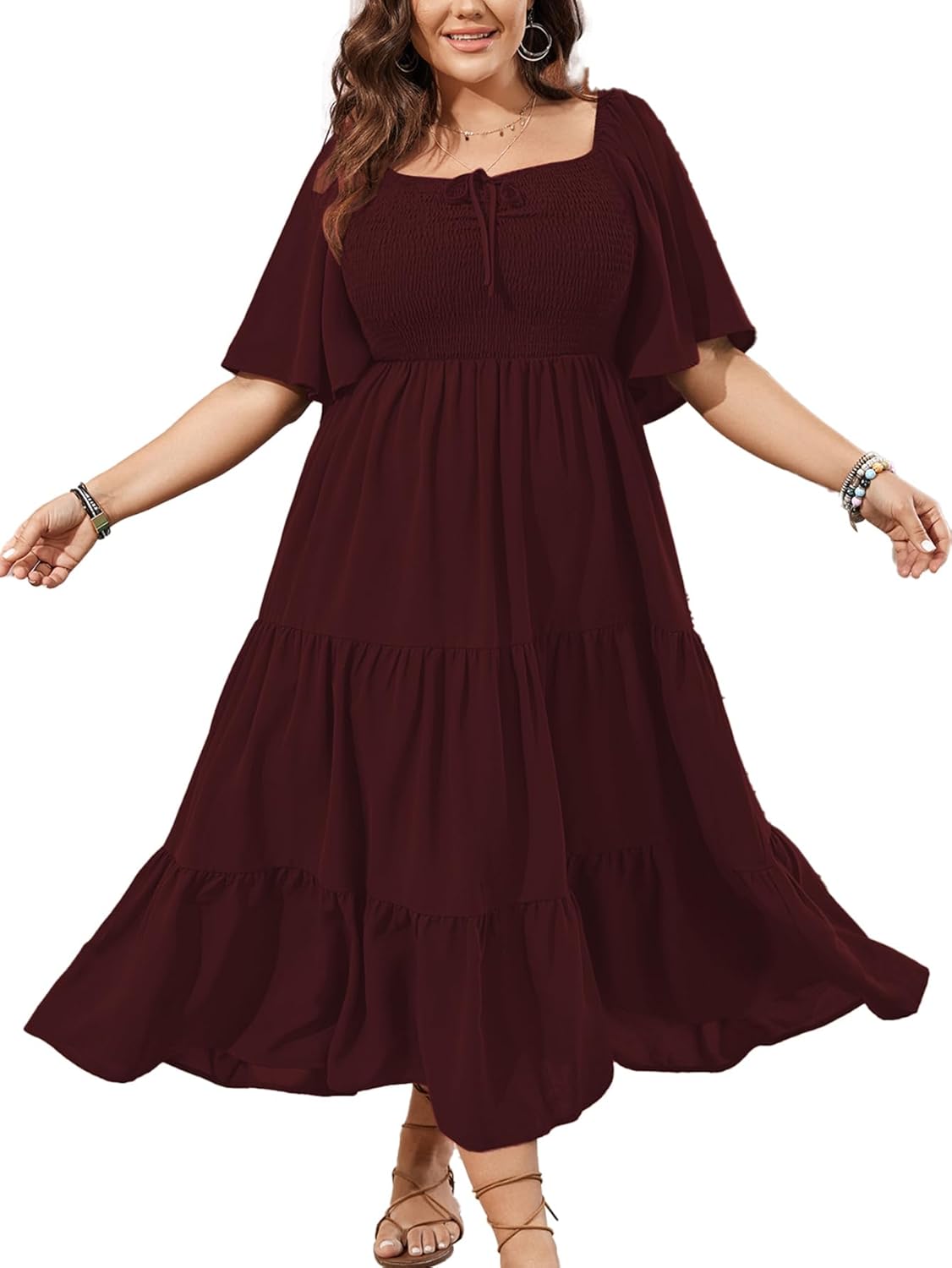SCOMCHIC Women's Plus Size Flowy Maxi Dress for Any Occasion