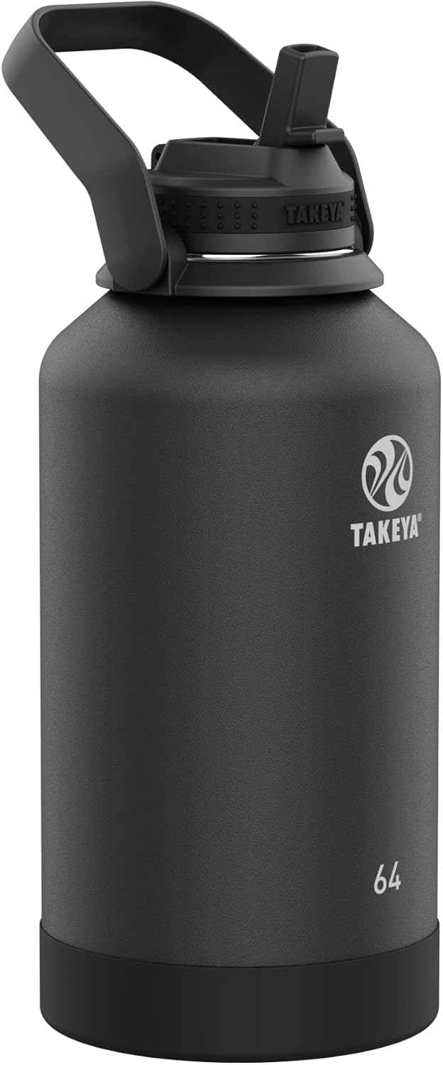 Takeya Actives Water Bottle with Straw Lid - Durable 64 oz