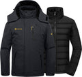 GEMYSE Men's Waterproof 3-in-1 Ski Snow Jacket Puffer Liner - Warm