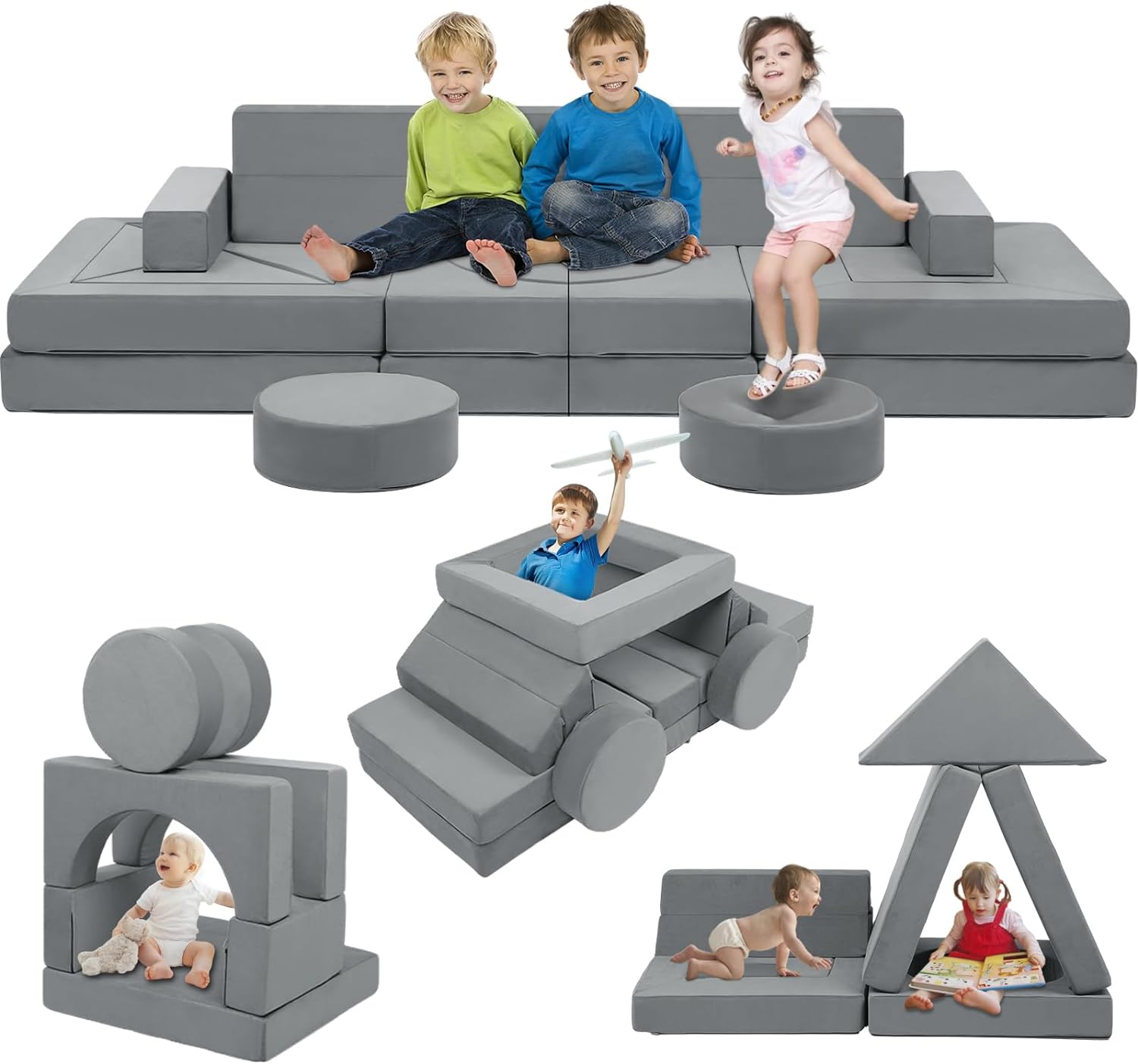 22Pcs Modular Kids Play Couch for Creative Playroom Fun