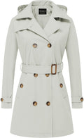 CREATMO US Women's Trench Coat Double-Breasted Mid-Length 3000mm