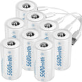 Rechargeable Lithium D Batteries with USB-C Cable - Fast USB Charge