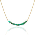 18K Gold Vermeil Beaded Birthstone Bar Necklace for Women - Dainty