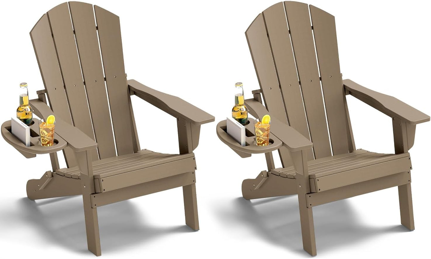 Adirondack Chair Set of 2 - Durable Folding Chairs for Relaxation