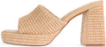 Monrovia Raffia Heeled Sandals for Women - Chunky 3.93in Platform