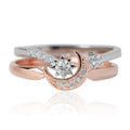 Meissa Celestial Moon and Star Ring Set - Adjustable Sterling Silver