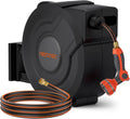 NEOTEC Retractable Garden Hose Reel 5/8 in x 90ft - Auto Rewind, Wall
