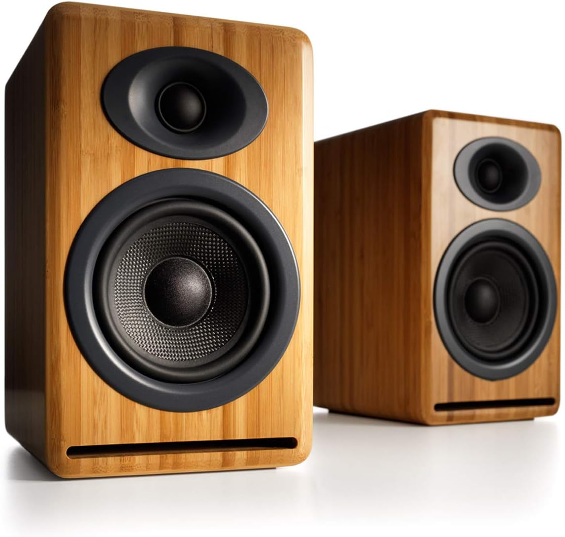 Compact Audioengine P4 Bamboo Speakers