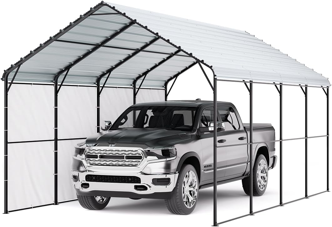 VEVOR Heavy Duty Metal Carport for Cars, Boats, and More