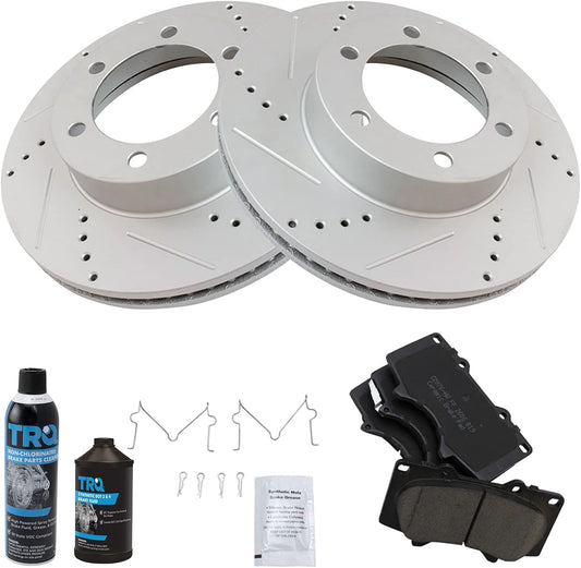 TRQ Front Performance Brake Pad & Rotor Kit for Toyota Sequoia