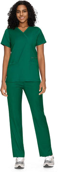 COZYFIT Scrubs for Women - Mock Wrap Top and Straight Leg Pants