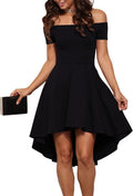 Sarin Mathews Off The Shoulder High Low Skater Dress (Style WIMQ)