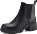 Women Platform Ankle Boots Elastic Chelsea Boots Mid Heel - Stylish