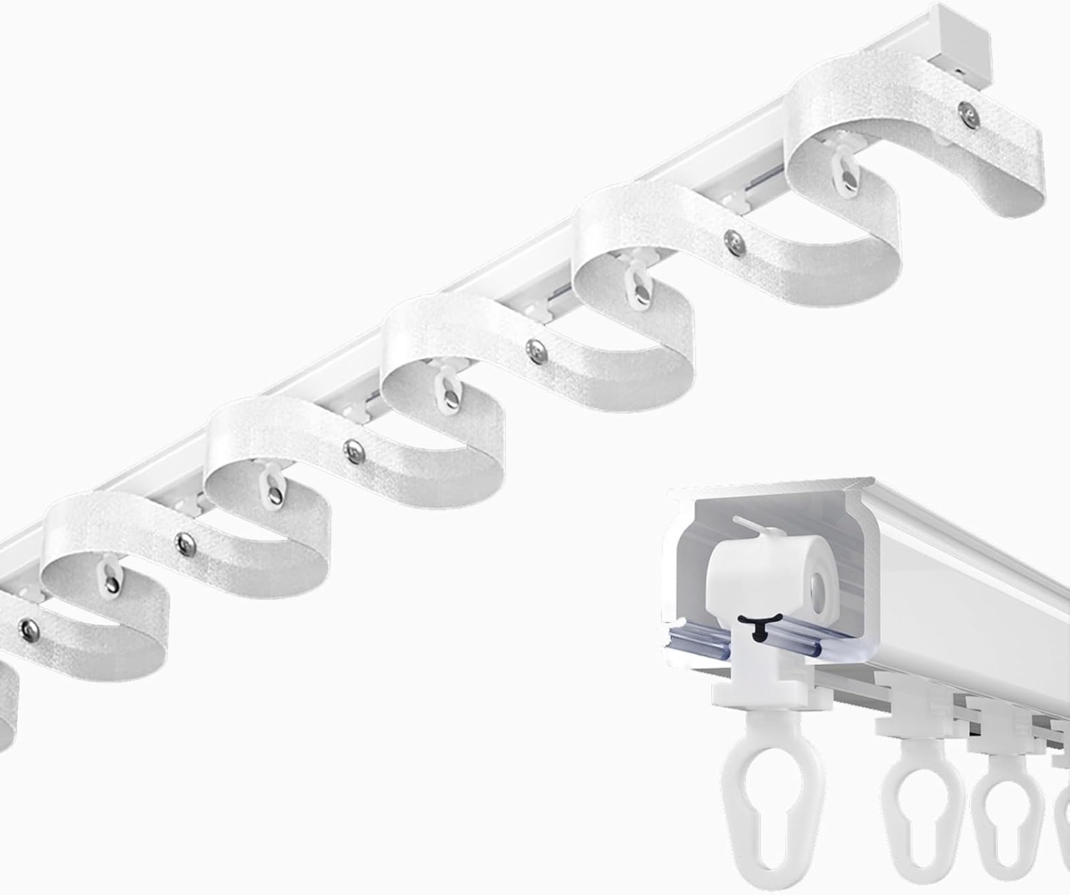 Heavy-Duty Wave Ceiling Track - White