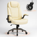Ergonomic High Back Office Chair Ivory Bonded Leather - Comfort