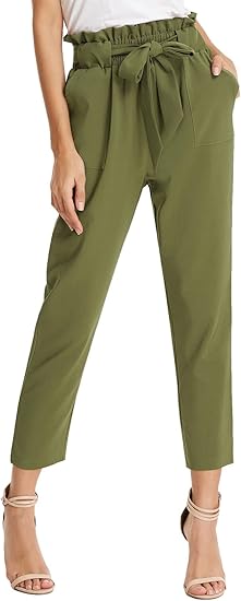 GRACE KARIN Women's Paper Bag Waist Pants for Stylish Comfort