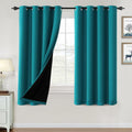 100% Blackout Curtains 63 in Length Turquoise Blue - Thermal Insulated