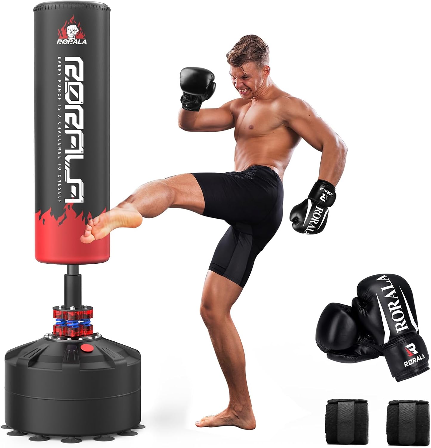 RORALA Freestanding Punching Bag Set - Max Weight 253LBS
