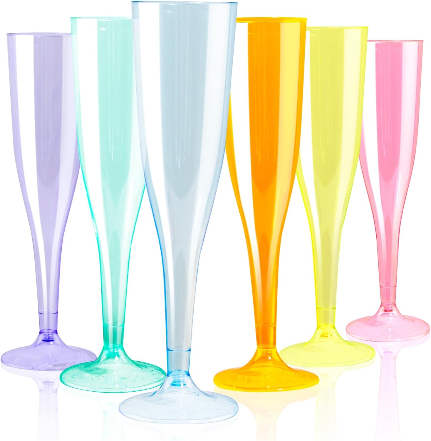 Colorful Plastic Champagne Flutes - Perfect for Any Occasion