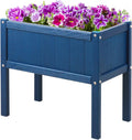 Small HDPE Raised Garden Bed Navy Blue - Elevated Planter for Herbs