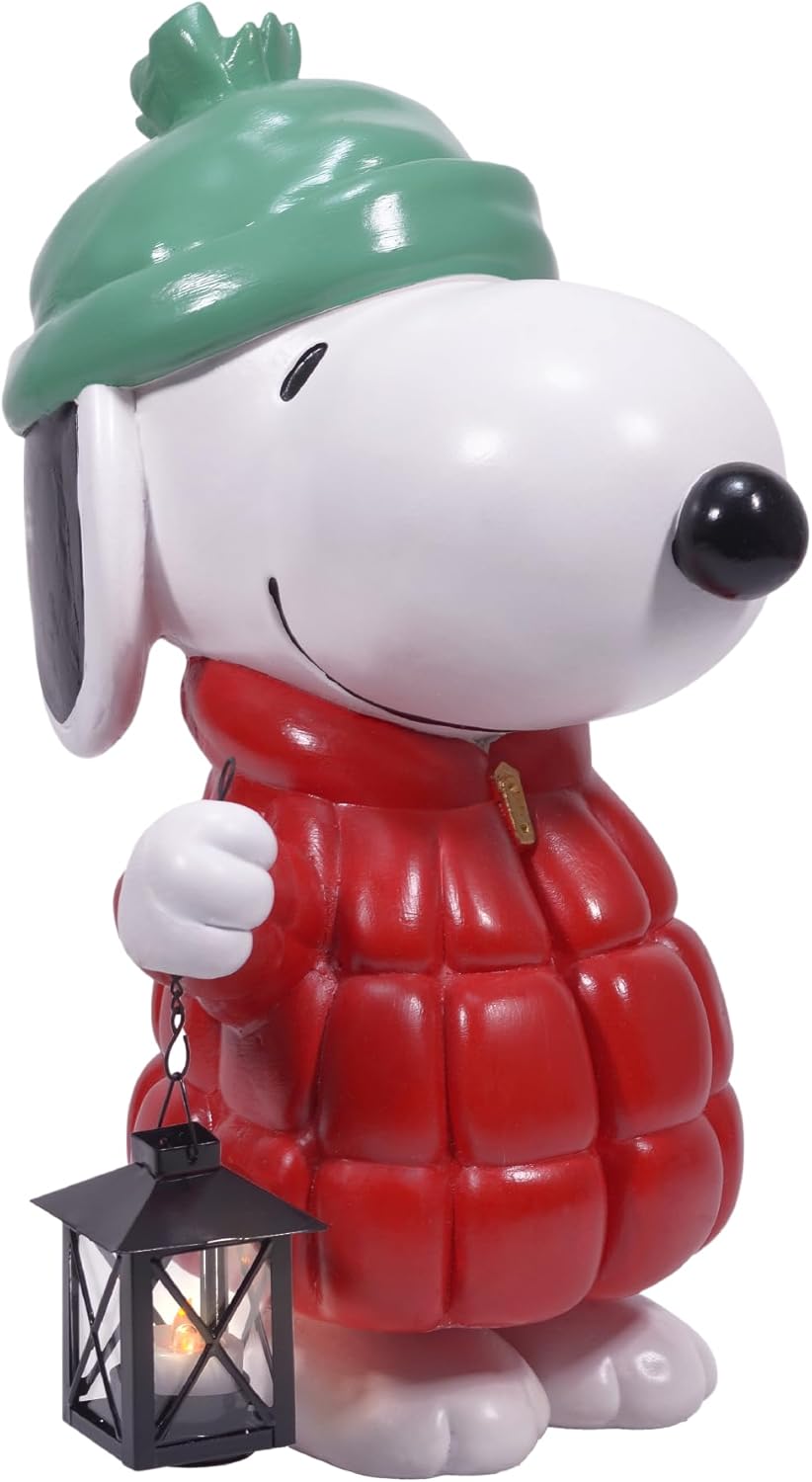 Peanuts Snoopy Puffer Jacket LED Porch Greeter for Holidays