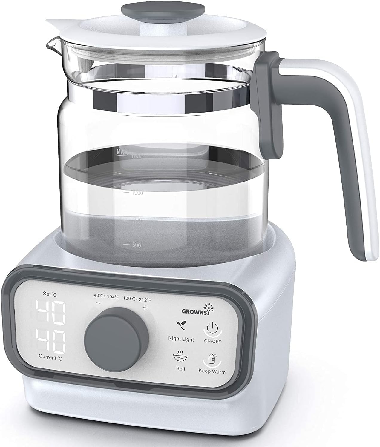 GROWNSY Baby Instant Warmer: Efficient Glass Water Boiler