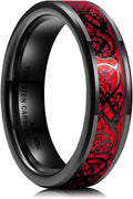 King Will DRAGON Men's 8mm Carbon Fiber Celtic Dragon Ring