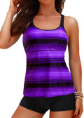 Two Piece Tankini Swimsuits for Women with Shorts - Tummy Control