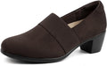 Womens Heeled Pumps Comfortable Low Block Chunky Heels