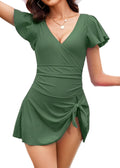 Women's One Piece Swimdress Tummy Control Swim Dresses - Flattering