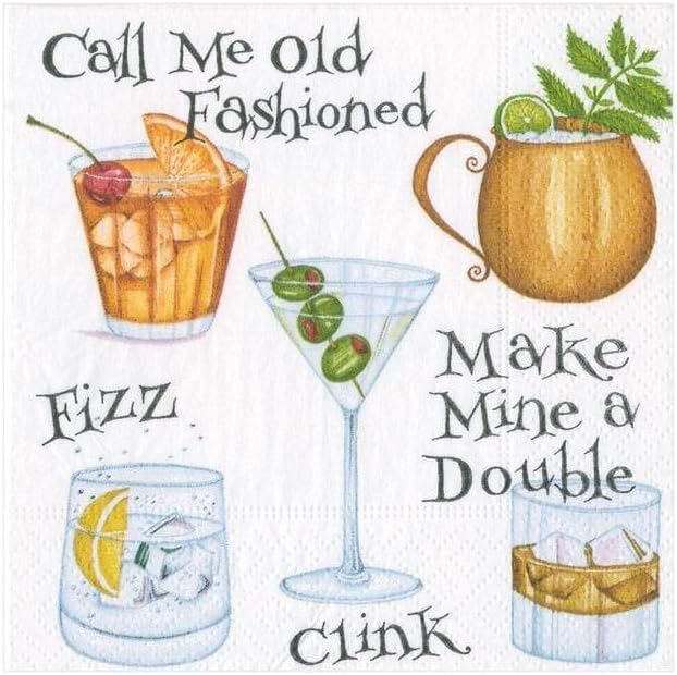40-Pack Caspari Cocktail Napkins - Elegant Paper for Parties
