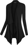 Drape Front Open Cardigan Women - Lightweight Irregular Hem