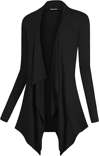 Urban CoCo Women's Drape Front Open Cardigan for Stylish Comfort