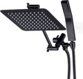 All Metal 10 in Dual Square Shower Head with Handheld - Durable Rain